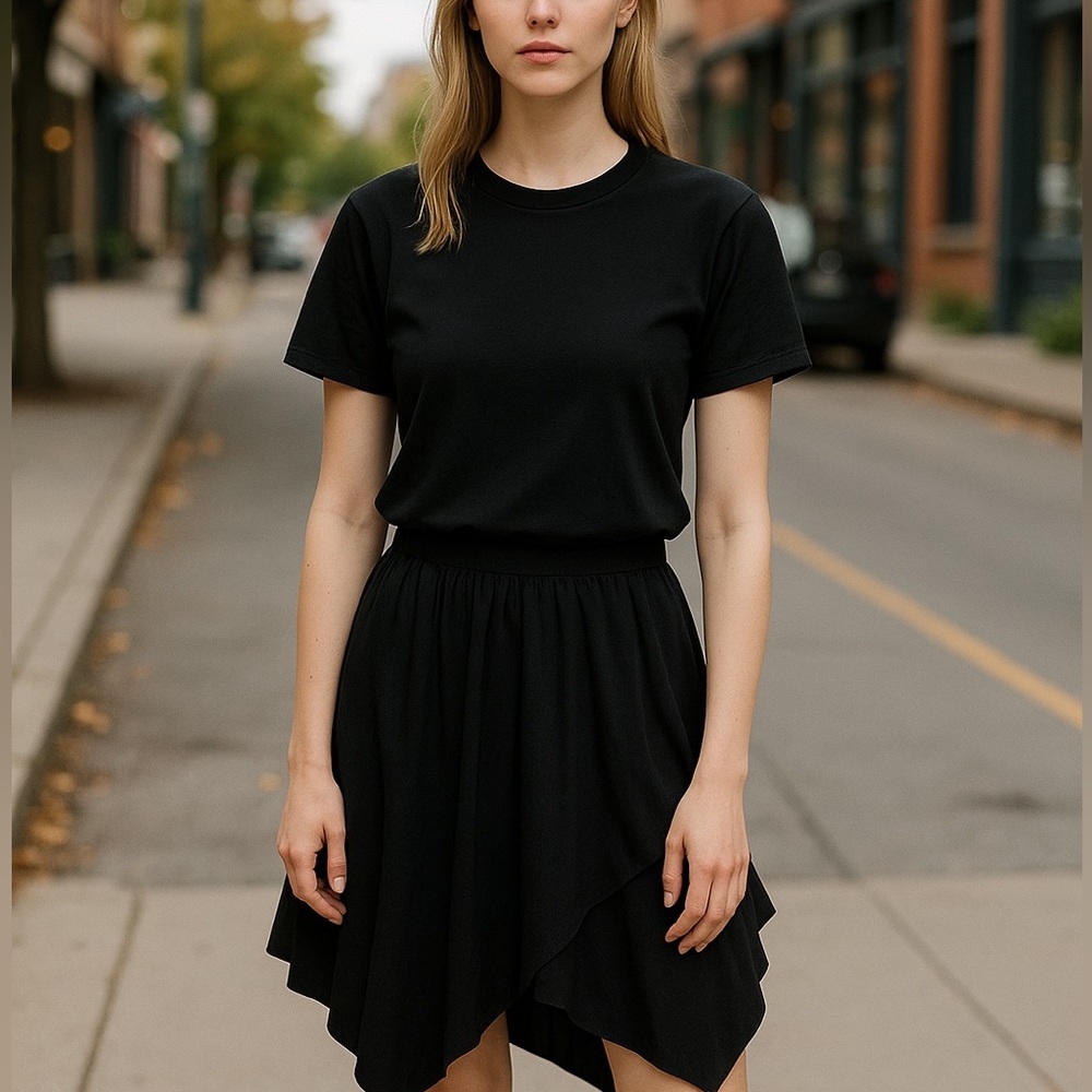 - Minimalist black stretch skirt large